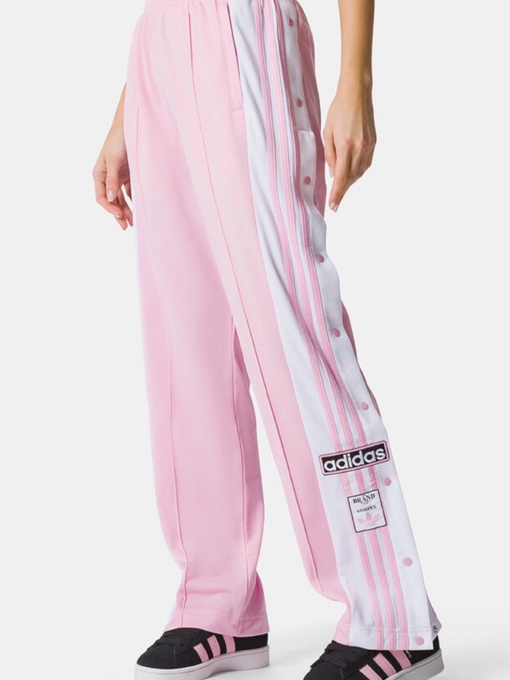 adidas Originals Pink Side-Stripe Snap Adibreak Track Pants
